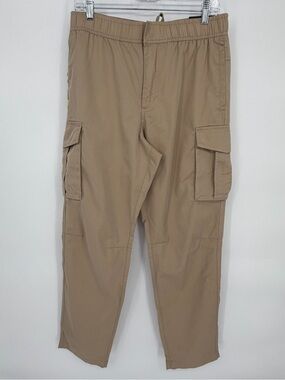 CSG Men's Khaki Cargo Pants with Elastic Waistband